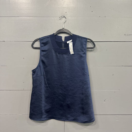 MELISSA NEPTON,SILK LIKE TANK TOP , BLUE,M