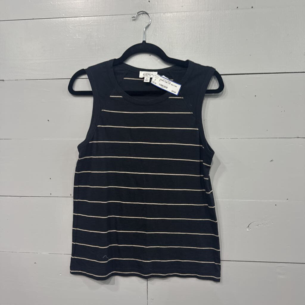 EVEREVE,STRIPE TANK TOP ,BLK TAN,S