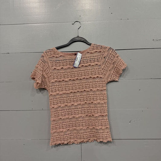 FREE PEOPLE,MESH TOP ,PINK,M