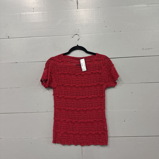 FREE PEOPLE,MESH TOP ,RED,M