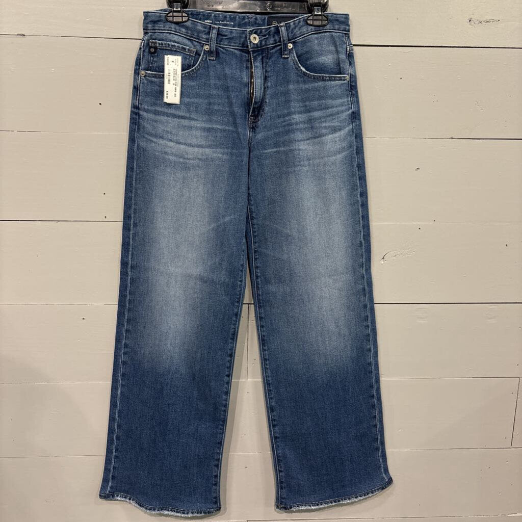 AG DENIM,*DENIM LOW RISE WIDE LEG JEANS,BLUE ,26