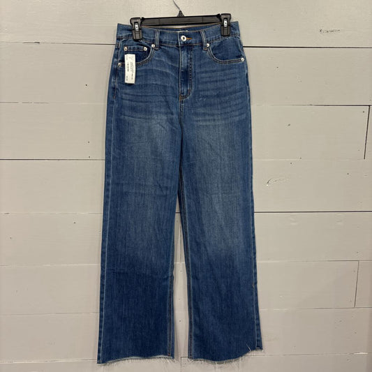 ELAN,*DENIM STRAIGHT WIDE LEG JEANS,BLUE ,S