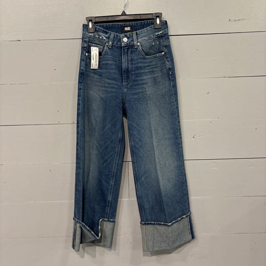 PAIGE,*DENIM PETITE ANKLE WIDE LEG JEANS,BLUE ,26