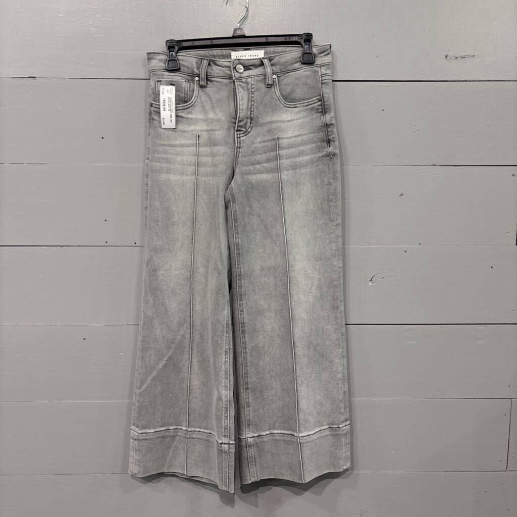 RISEN,*DENIM STRAIGHT WIDE LEG JEANS,GREY,25