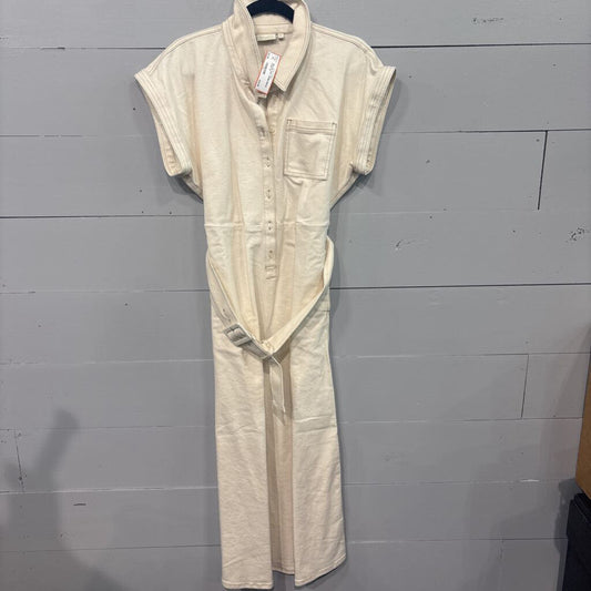 SPARTINA,BELTED SOFT DENIM DRESS,IVORY,M