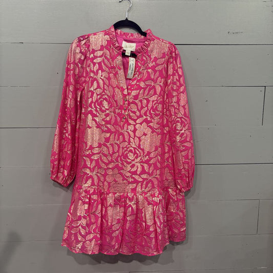 LILLY PULITZER,NEW LP SHIMMER DRESS RETAIL $248,PINK GOLD,4