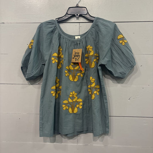 IVU JANE,FLOWER TOP,YEL BLUE ,XS