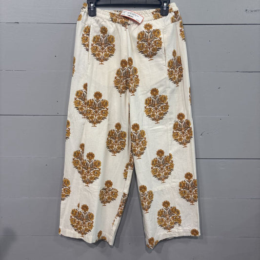 IVU JANE,FLOWER WIDELEG PANT,WHT YEL BLUE ,XS