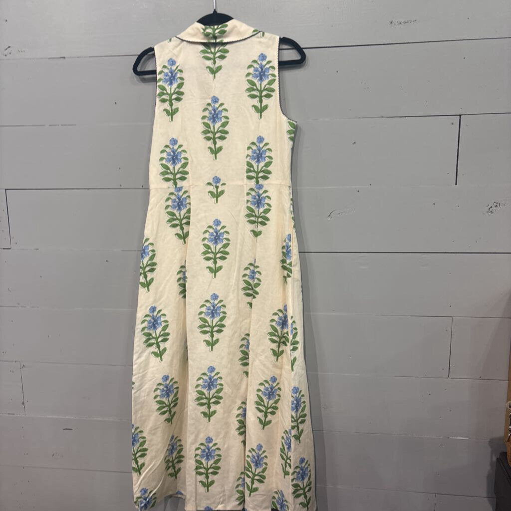 SPARTINA,FLORAL DRESS RETAIL $268,GRN BLUE WHT,S