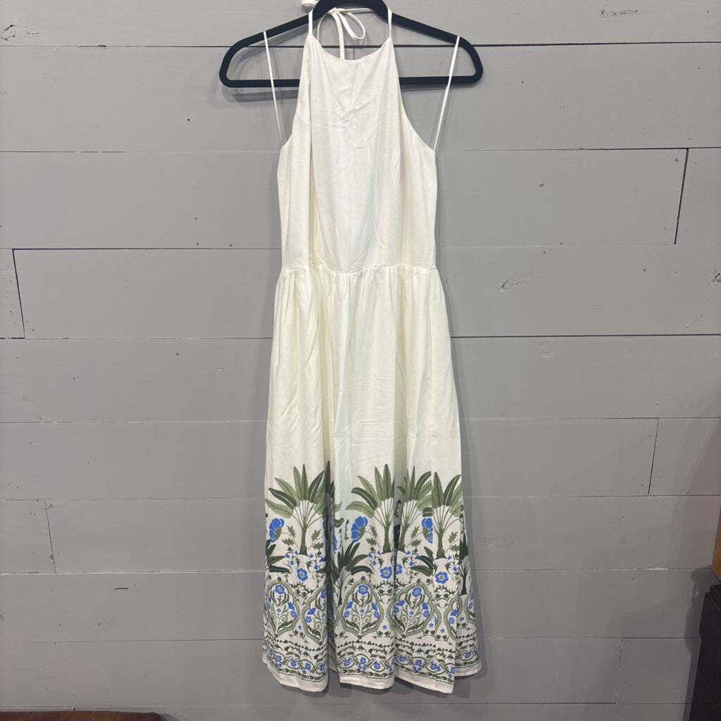 SUGAR LIPS,FLORAL TANK DRESS ,GRN BLUE WHT,L