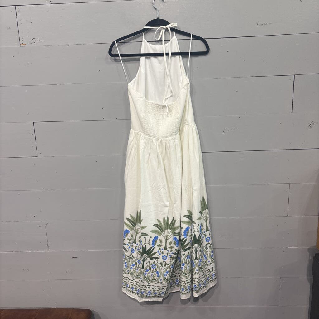 SUGAR LIPS,FLORAL TANK DRESS ,GRN BLUE WHT,L