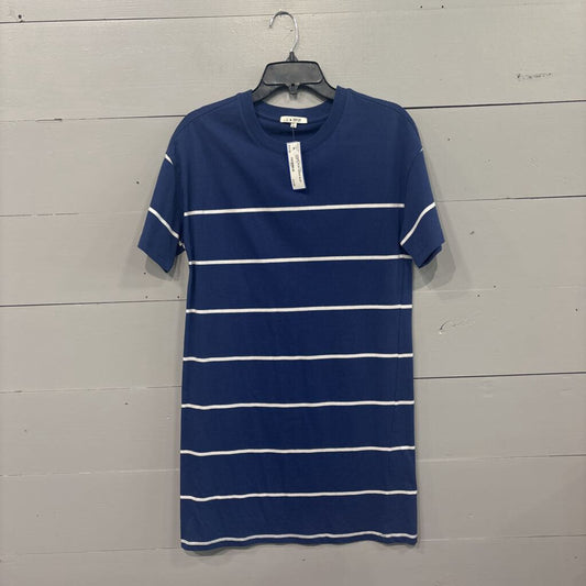 ZSUPPLY,STRIPE BASIC DRESS,BLUE WHT ,S