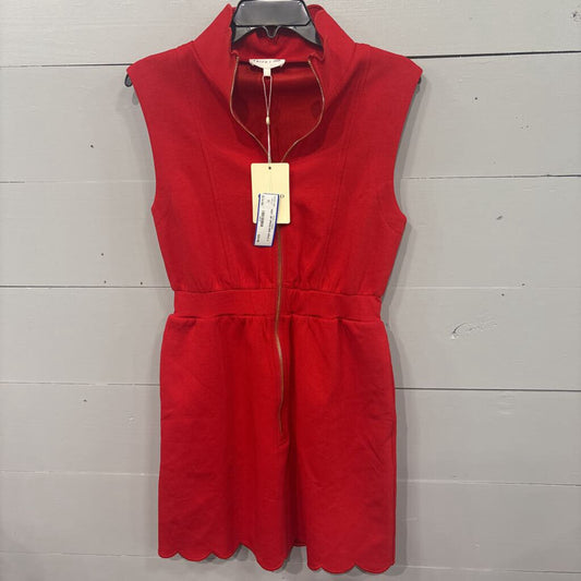 ENTRO,NWT ZIP DRESS,RED GOLD,S