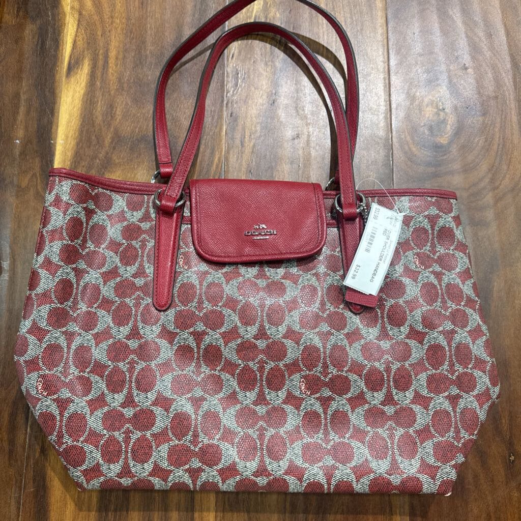 COACH,OVER SHOULDER HANDBAG,RED
