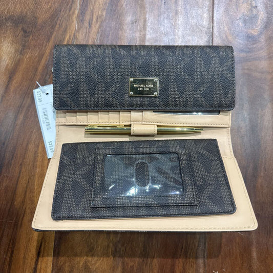 MICHAEL KORS,WALLET/CHECKBOOK BR/CR ,BR/CR