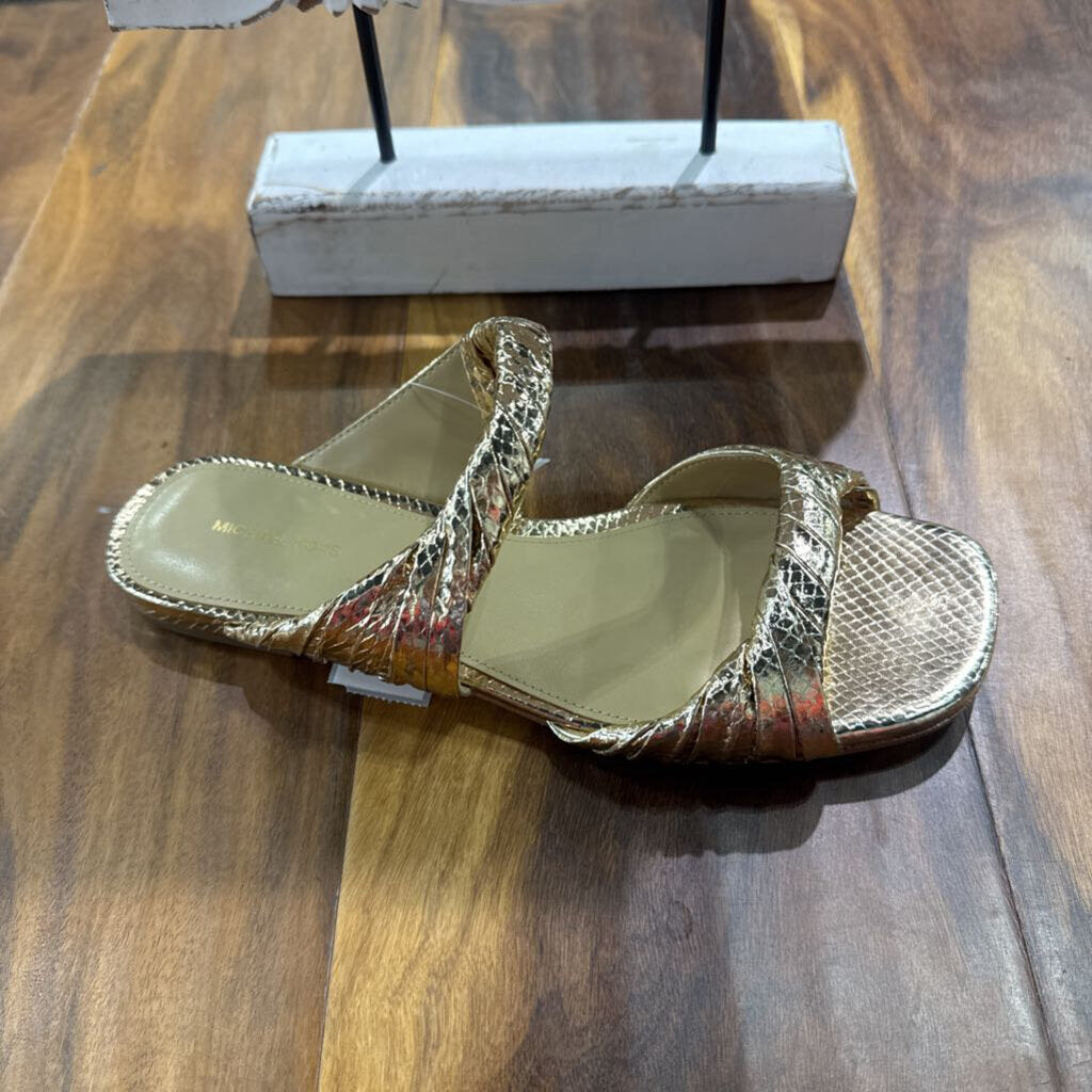 MICHAEL KORS,NEW GOLD SANDAL,GOLD,8