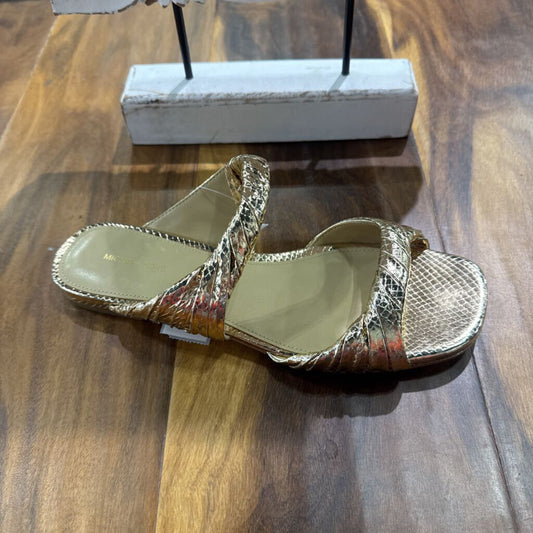 MICHAEL KORS,NEW GOLD SANDAL,GOLD,8