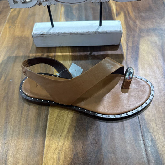 VICENZA,LEATHER SANDAL,CAMEL,8