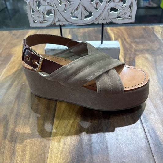 FREE PEOPLE,FP WEDGE SANDAL,BRN ,8