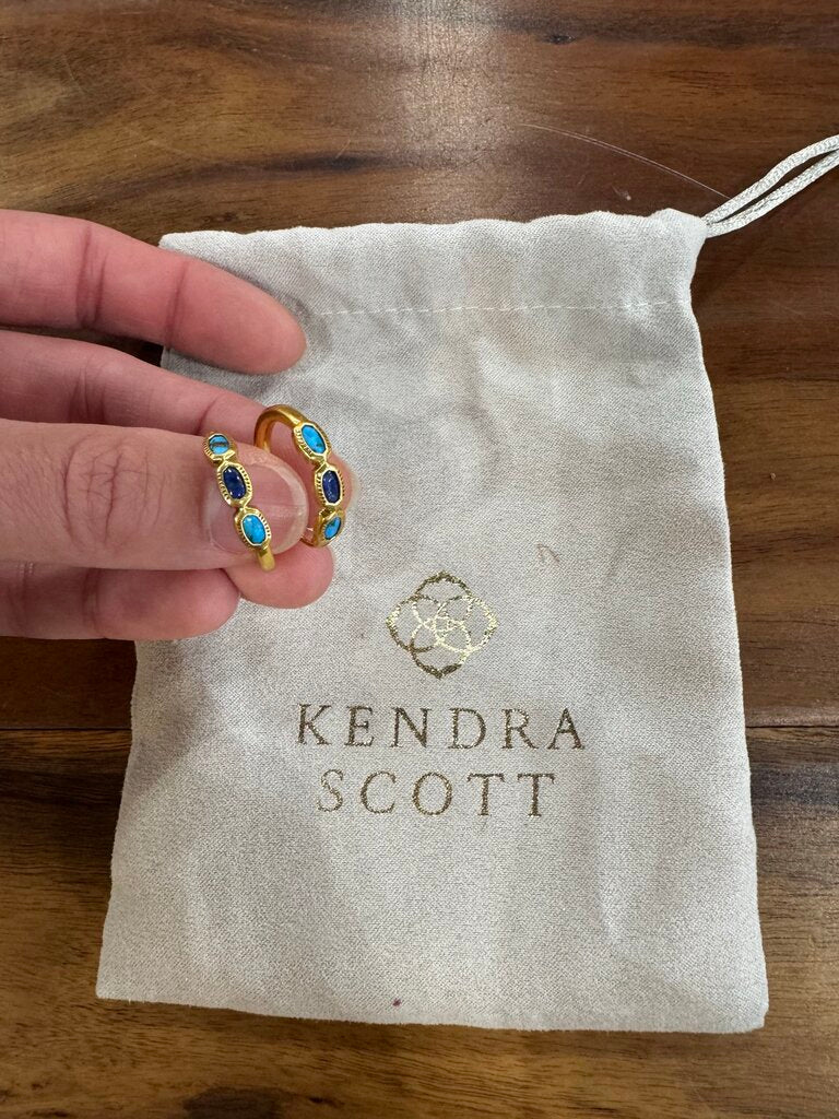 KENDRA SCOTT,KS PENDANT HOOP ,GOLD BLUE