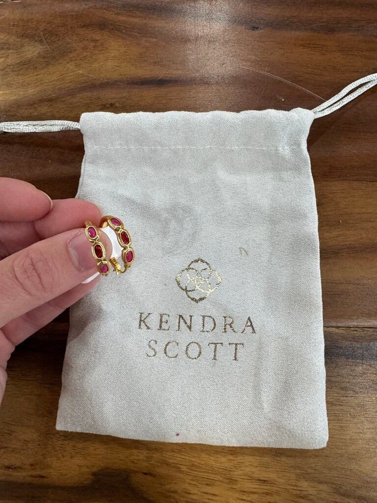 KENDRA SCOTT,KS PENDANT HOOP ,GOLD RED
