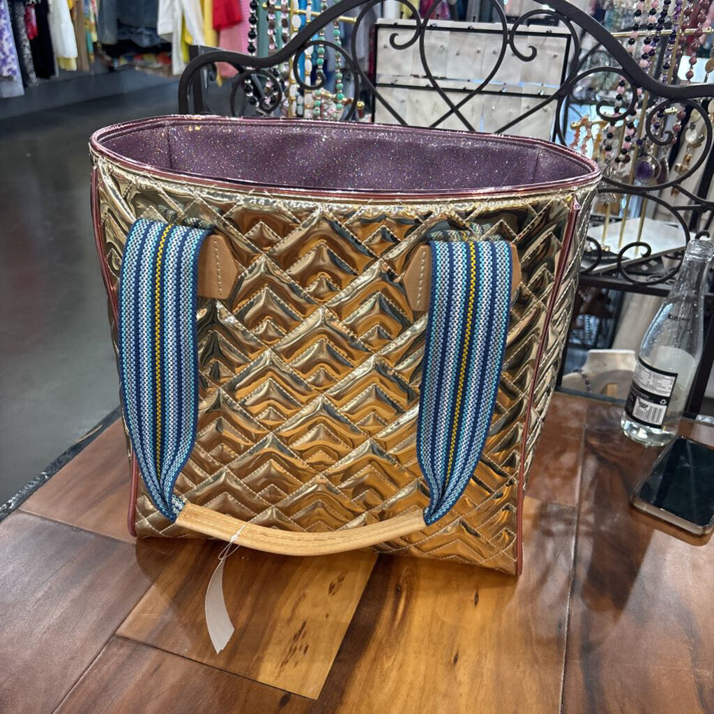 CONSUELA,NEW EVADNEY TOTE RETAIL $255,GOLD