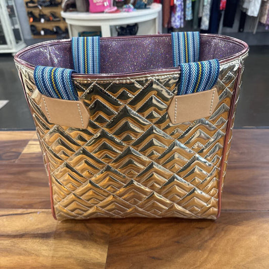 CONSUELA,NEW EVADNEY TOTE RETAIL $255,GOLD