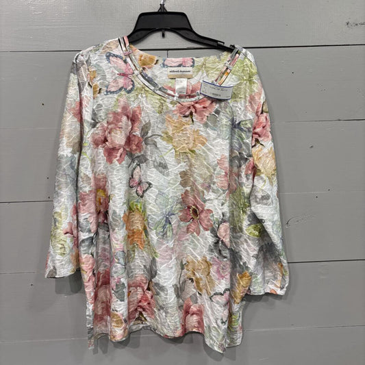 ALFRED DUNNER,FLORAL TOP ,MULTI,2X