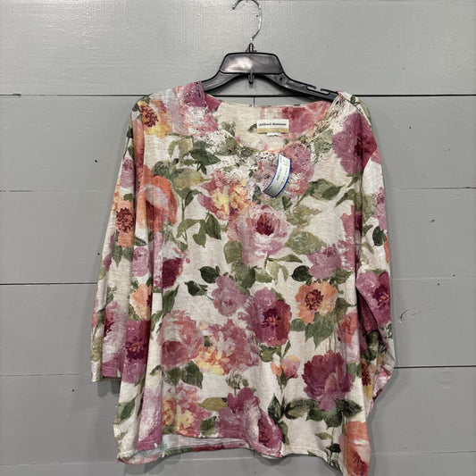 ALFRED DUNNER,FLORAL TOP ,MULTI,2X
