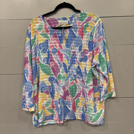ALFRED DUNNER,FLORAL TOP ,MULTI,2X