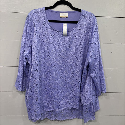 ALFRED DUNNER,FLORAL TOP ,PUR,2X