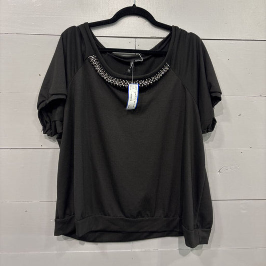 SARA MICHELLE,JEWELED TOP ,BLK SILVER ,XL