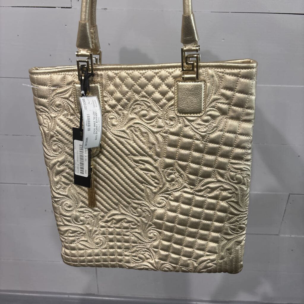 Versace,VERSACE VANITAS TOTE RETAIL $1995,GOLD