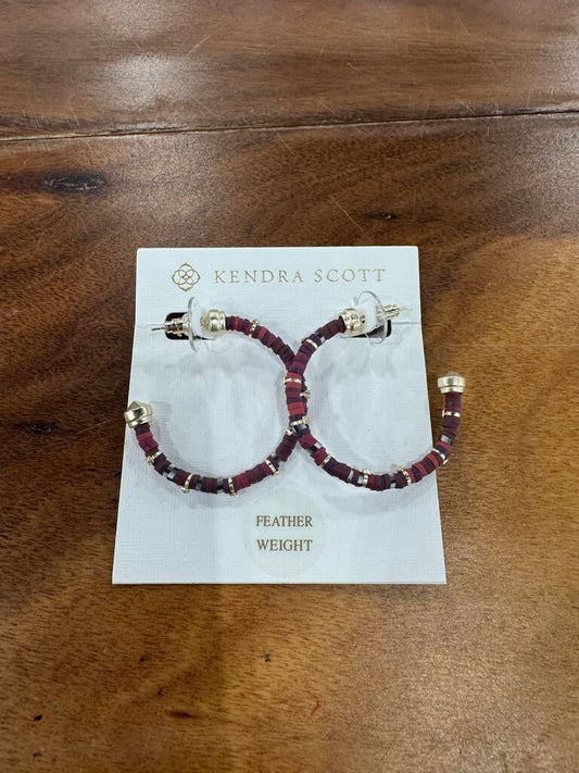 KENDRA SCOTT,NWT BEAD EARRING,MAROON
