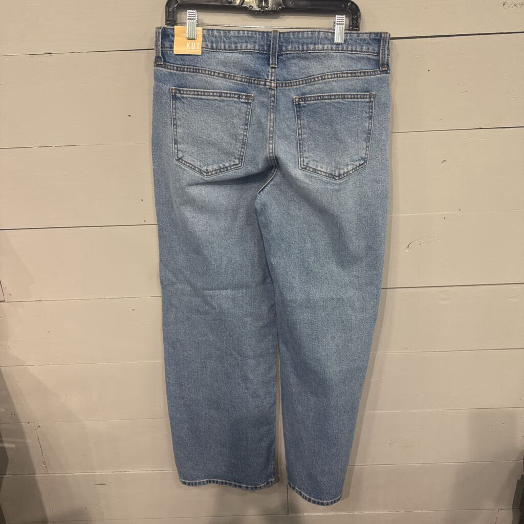 KUT,NWT BAGGY STRAIGHT RETAIL $119,BLUE DENIM,8