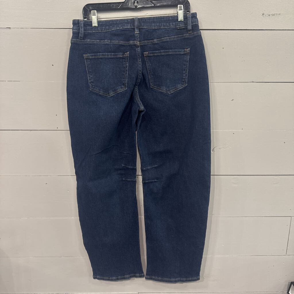 RISEN JEANS,RIBBED DENIM BARREL JEAN,BLUE ,29
