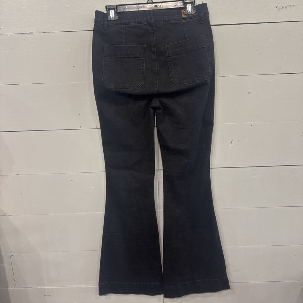 JUDY BLUE,PULLON DENIM FLARE,BLK,29