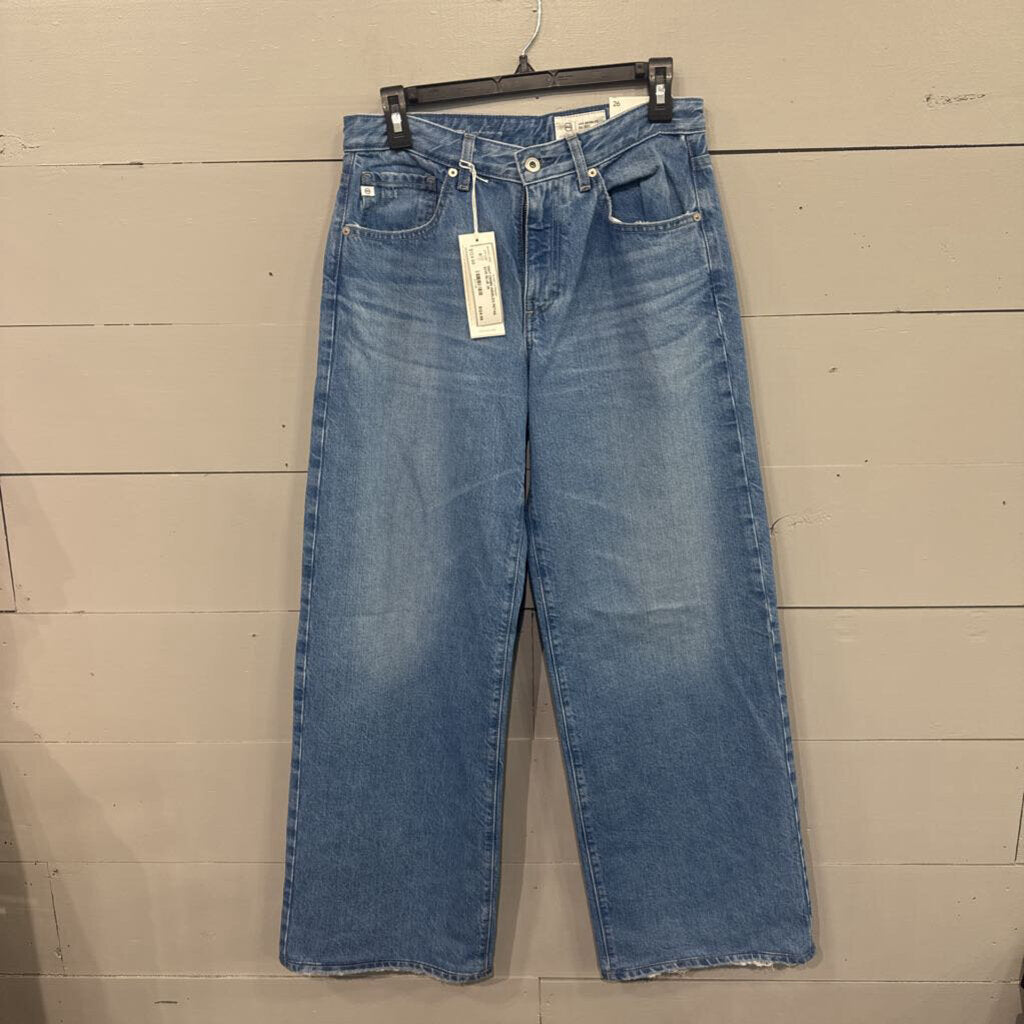 AG DENIM,NWT DENIM WIDELEG RETAIL $235,BLUE,26