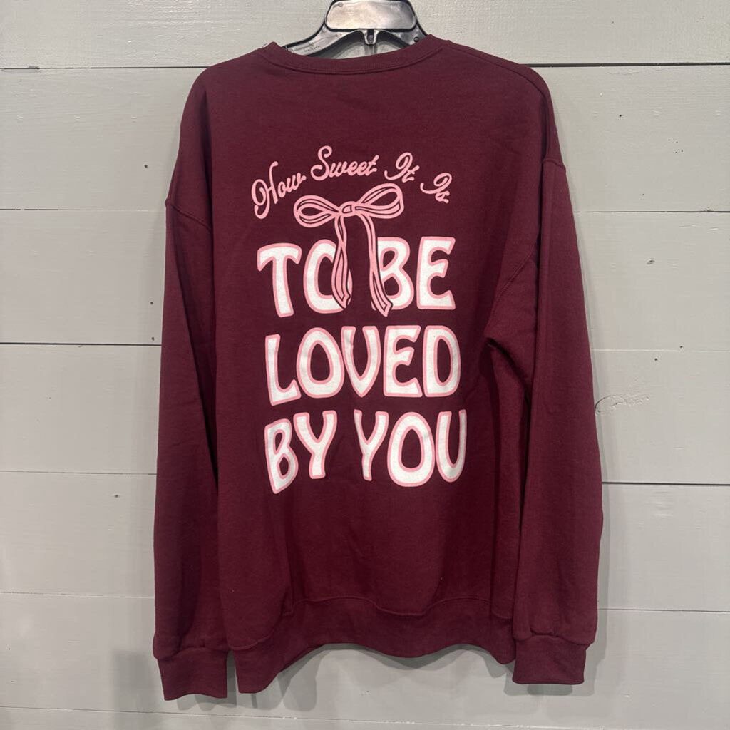 NWT SO THIS IS LOVE CREWNECK SWEATER,MAROON,L