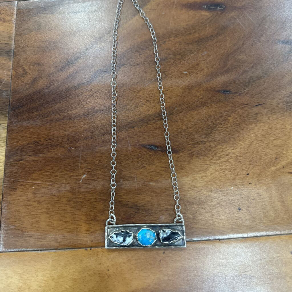 STERLING SILVER, WB NECKLACE PENDANT ,TUR WHT SILVER
