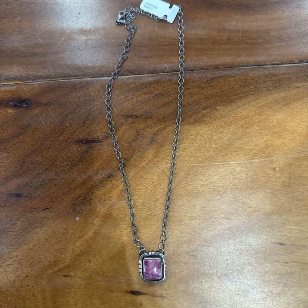 STERLING SILVER, PENDANT NECKLACE ,BLK SILVER