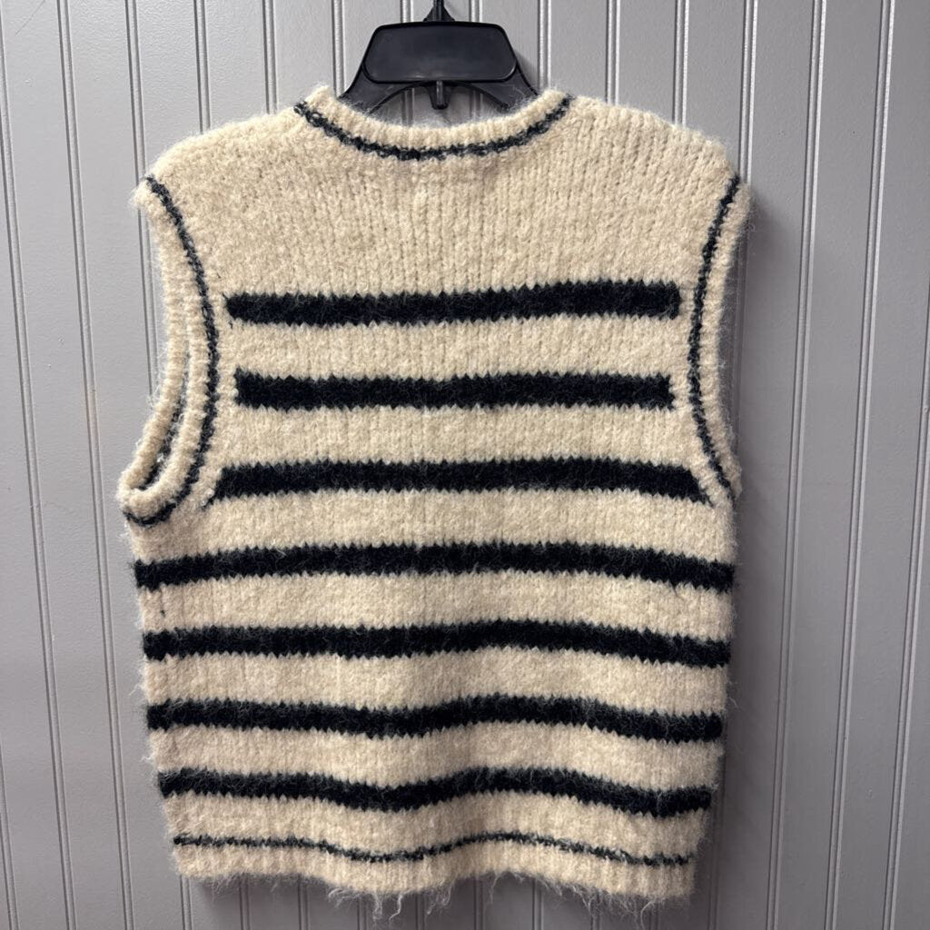 PINCH,FUZZY STRIPE SWEATER ,IVORY BLK