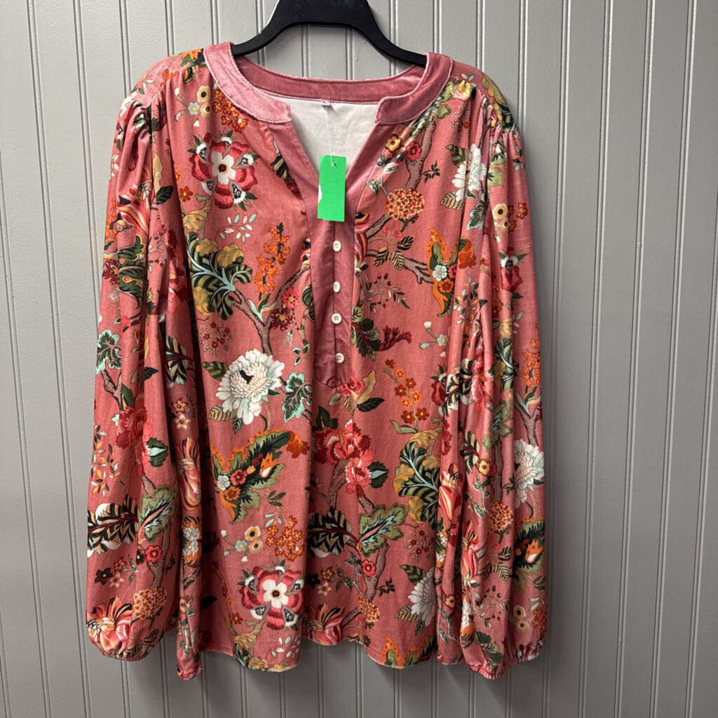 HOLIDAY,*VELOUR TUNIC,ROSE ,XL