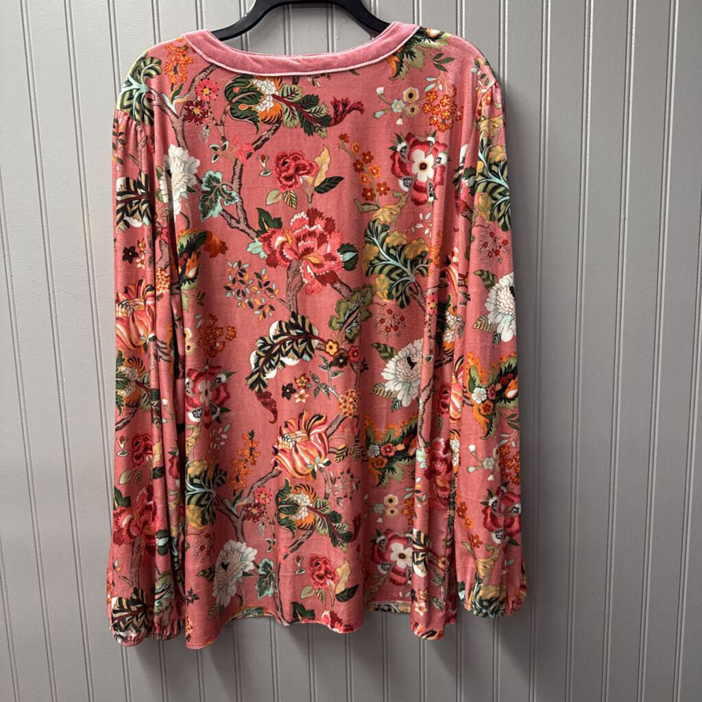 HOLIDAY,*VELOUR TUNIC,ROSE ,XL