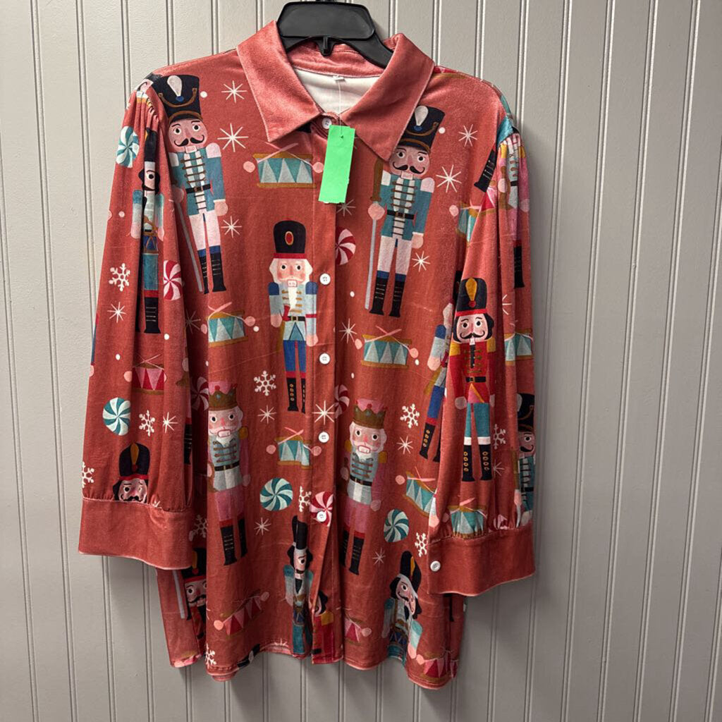 HOLIDAY,*VELOUR NUTCRACKER,ROSE ,XL