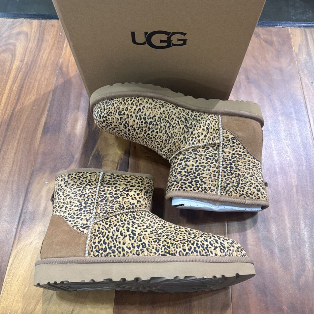 UGG,NEW UGG LEOPARD BOOT,TAN BLK,9