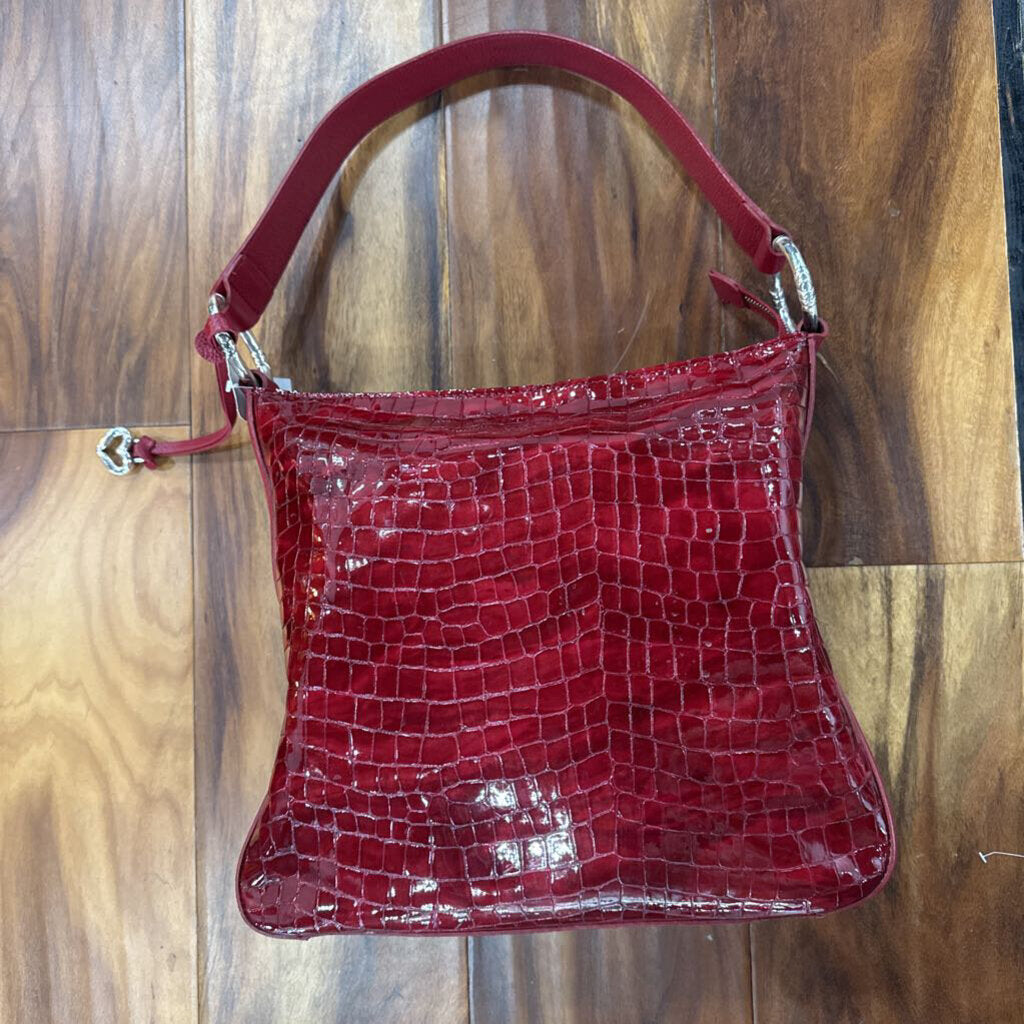 BRIGHTON PATENT HANDBAG,RED