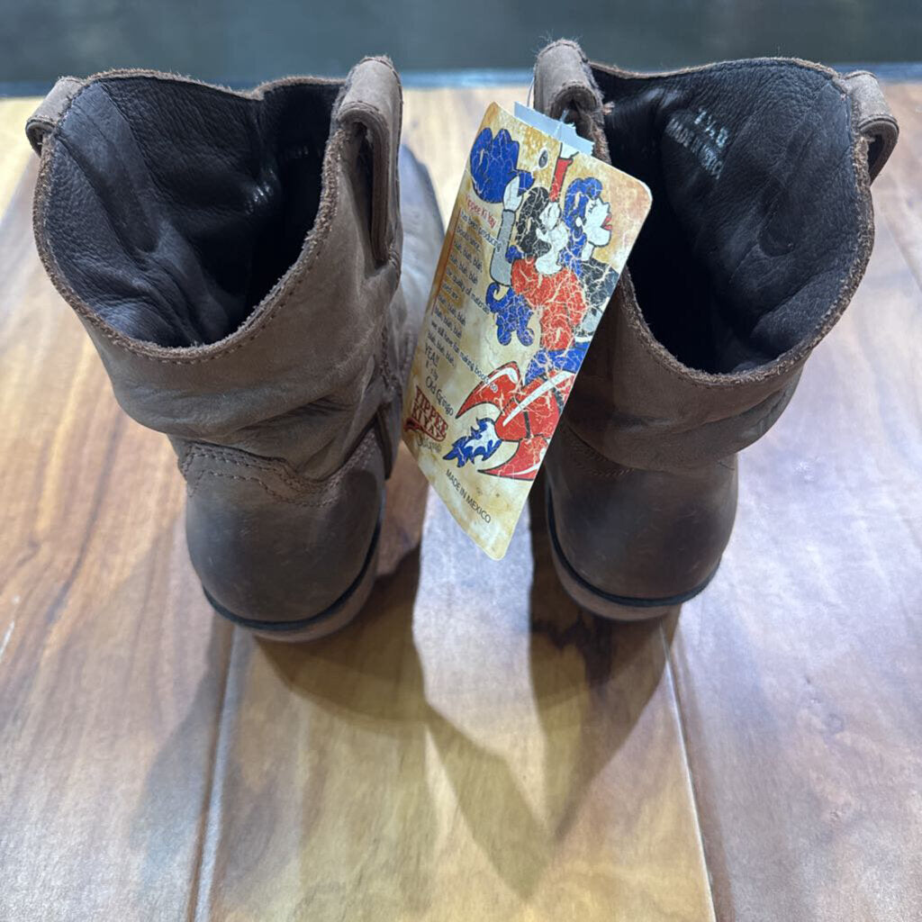 OLD GRINGO,OG SHORT WESTERN BOOT ,BRN ,7.5