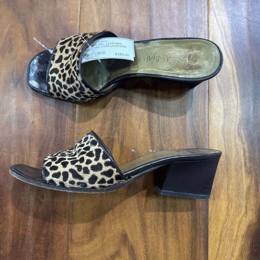 YVES SAINT LAURENT,*DESIGNER YSL LEOPARD HEEL RETAIL $1200,LEOPARD,6N