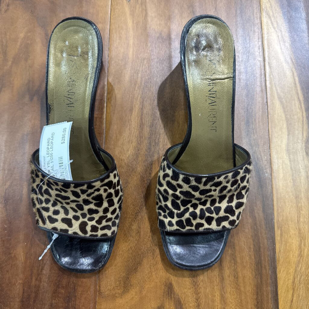 YVES SAINT LAURENT,*DESIGNER YSL LEOPARD HEEL RETAIL $1200,LEOPARD,6N